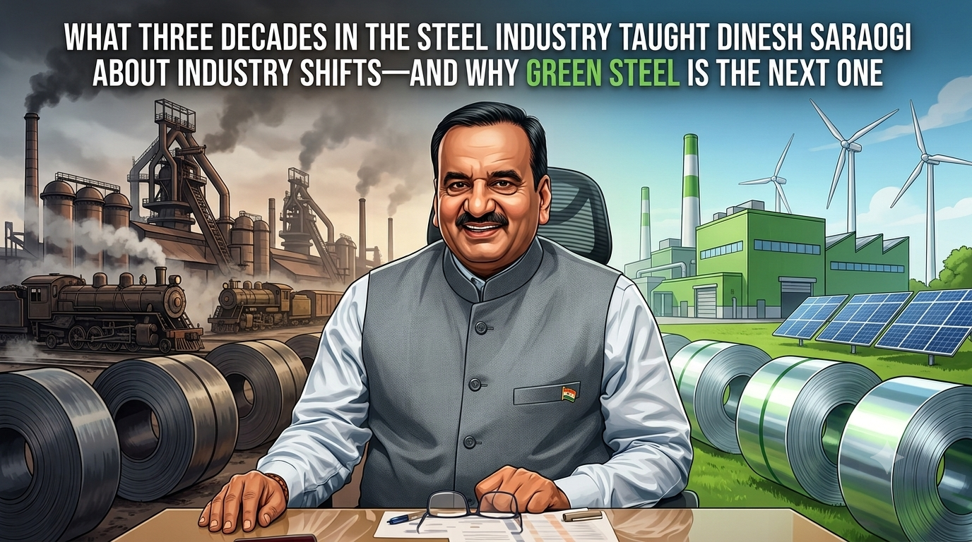 Dinesh Saraogi discussing green steel and steel industry transformation